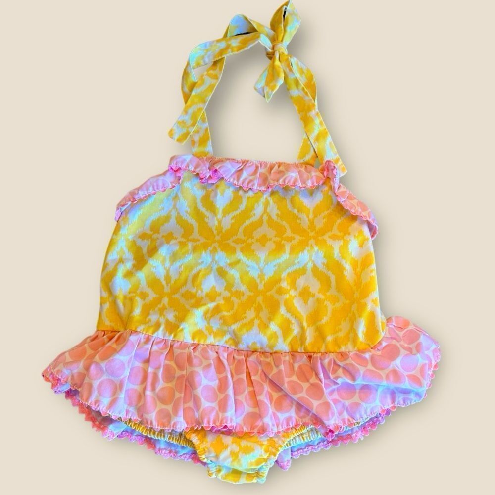 Serendipity By Shrimp & Grits Tie Back Bubble Romper Size 3T